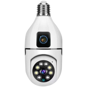 Dual Lens V380 Or V360 PTZ Bulb IP Night Vision Camera